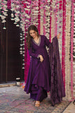Purple Naina Chinnon Silk Bandhani Set