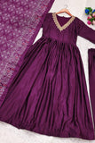 Purple Naina Chinnon Silk Bandhani Set