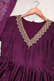 Purple Naina Chinnon Silk Bandhani Set